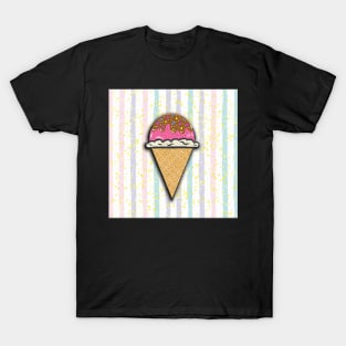 Ice cream delicious ice cream cone pink sweetness T-Shirt